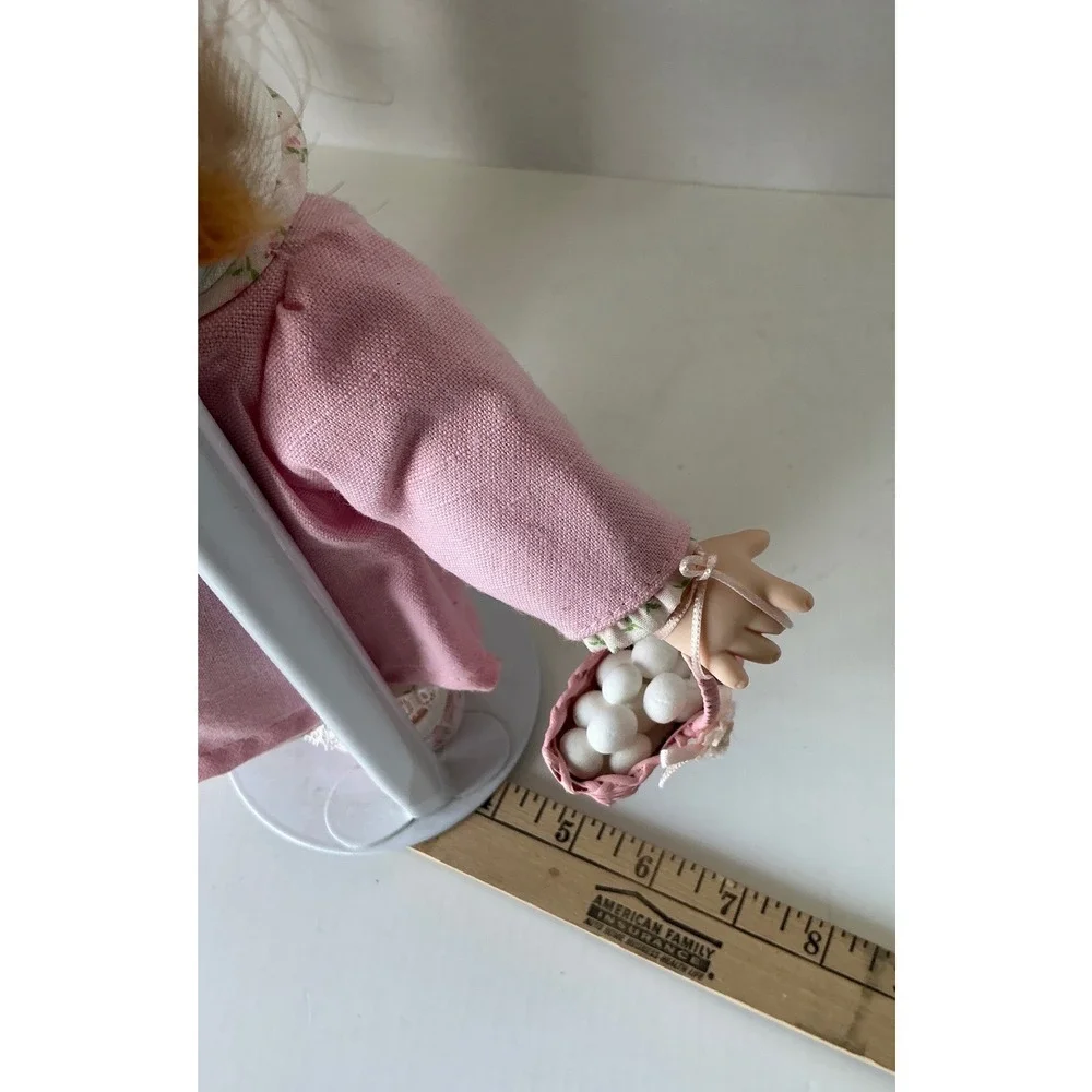 Precious Moments Vintage 1994 Vinnie Vinyl Doll Pink Coat Basket 12 Inch‎ NWT